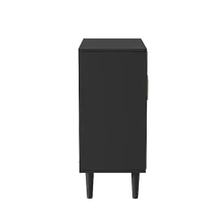 Kirklands Home Geometric Gold Handle Cabinet Black Hot