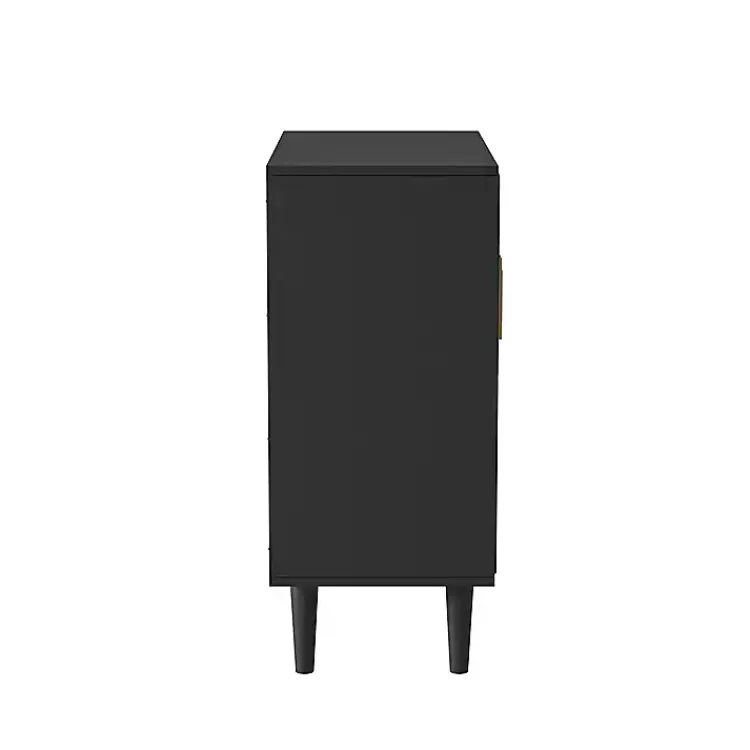 Kirklands Home Geometric Gold Handle Cabinet Black Hot