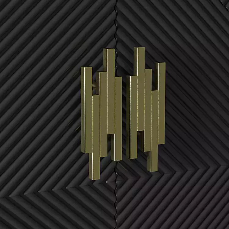 Kirklands Home Geometric Gold Handle Cabinet Black Hot