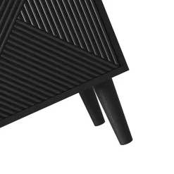 Kirklands Home Geometric Gold Handle Cabinet Black Hot