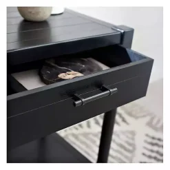 Kirklands Home Geometrical Industrial Pull Accent Table Black Sale