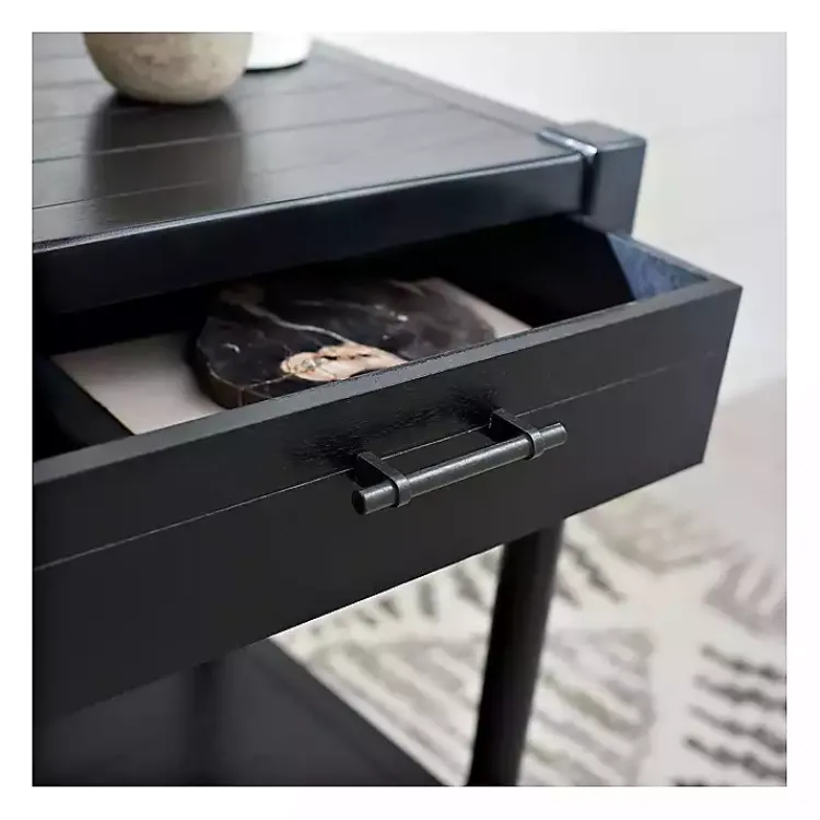 Kirklands Home Geometrical Industrial Pull Accent Table Black Sale
