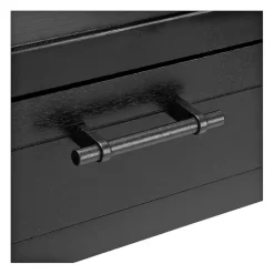 Kirklands Home Geometrical Industrial Pull Accent Table Black Sale