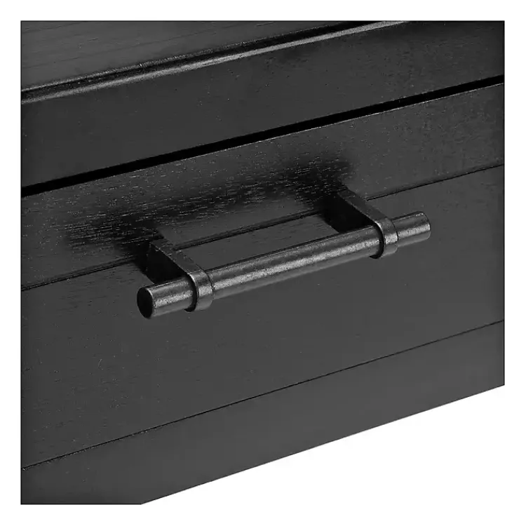 Kirklands Home Geometrical Industrial Pull Accent Table Black Sale
