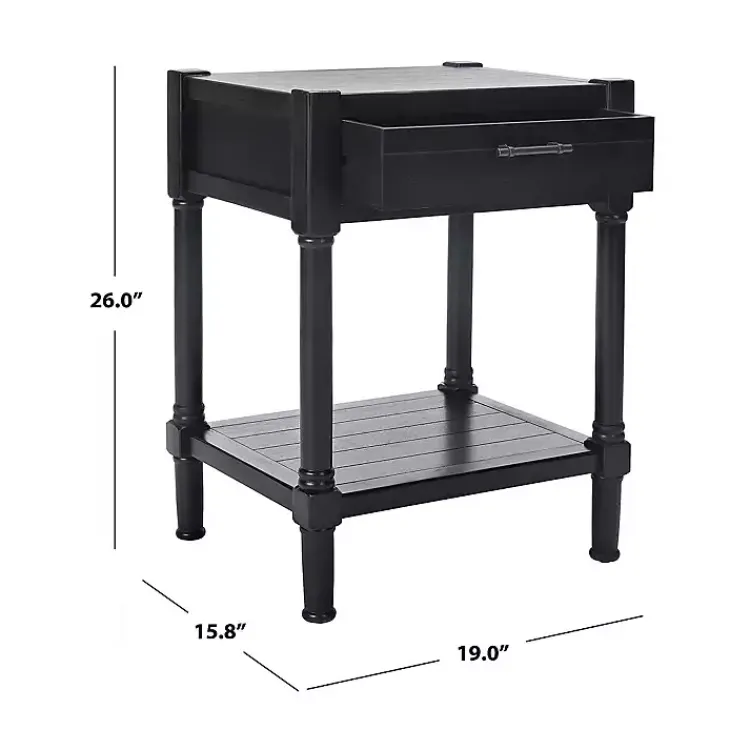 Kirklands Home Geometrical Industrial Pull Accent Table Black Sale