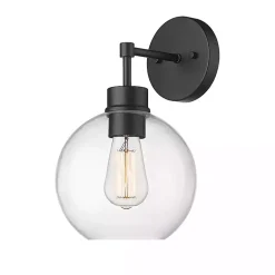 Kirklands Home Glass Orb Outdoor Sconce Light Black Hot