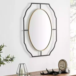 Kirklands Home Black Gold Scalloped Oval Frame Wall Mirror Online