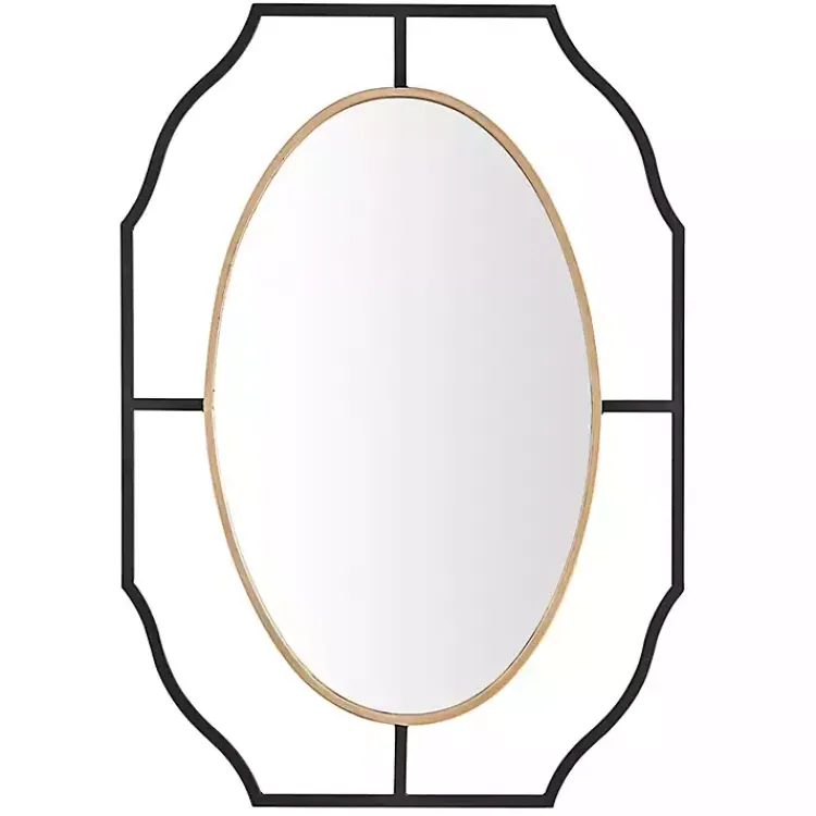 Kirklands Home Black Gold Scalloped Oval Frame Wall Mirror Online