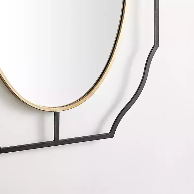 Kirklands Home Black Gold Scalloped Oval Frame Wall Mirror Online