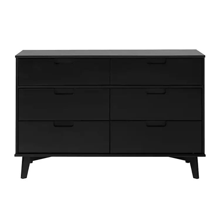 Kirklands Home Grooved Handle 6-Drawer Dresser Black