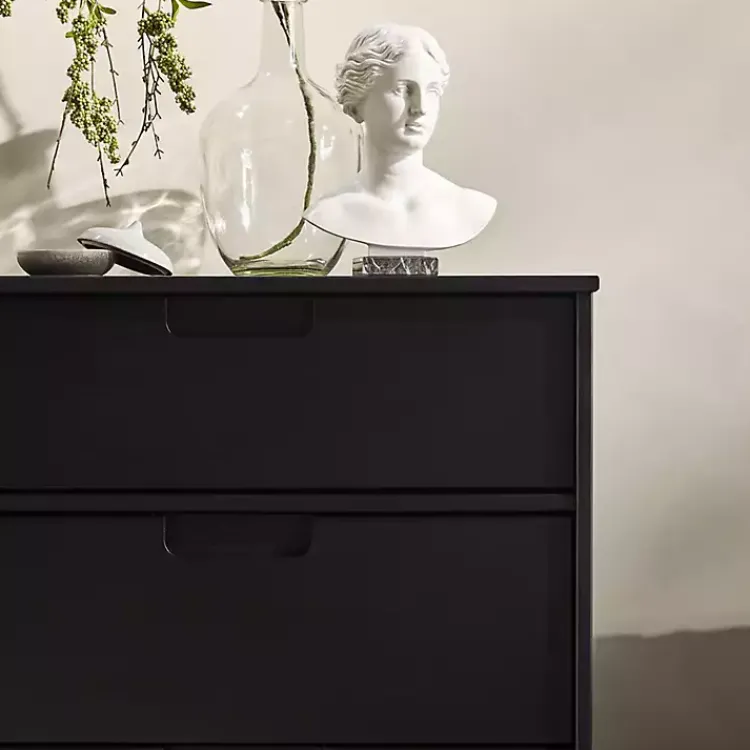 Kirklands Home Grooved Handle 6-Drawer Dresser Black