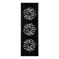 Kirklands Home Handcarved Wood Floral Wall Plaque Black Clearance