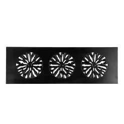 Kirklands Home Handcarved Wood Floral Wall Plaque Black Clearance
