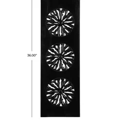 Kirklands Home Handcarved Wood Floral Wall Plaque Black Clearance