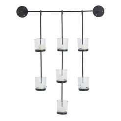Sconces>Kirklands Home Hanging Glass Votive Wall Plaque Black