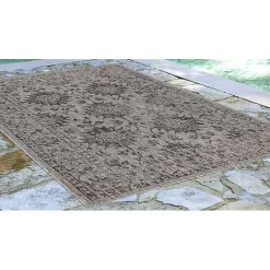 Kirklands Home Harris Botanical Outdoor Rug, 7x9 Black Sale