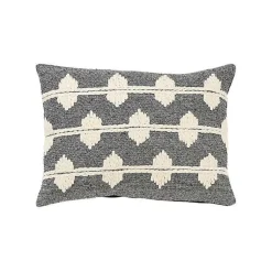 Pillows>Kirklands Home Black Heathered Embroidered Diamond Throw Pillow
