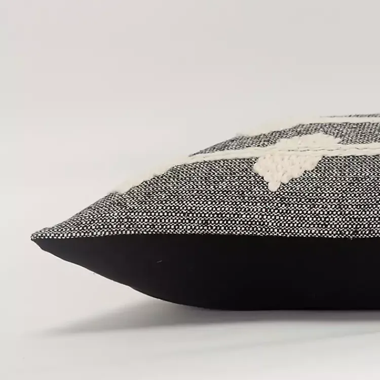 Pillows>Kirklands Home Black Heathered Embroidered Diamond Throw Pillow