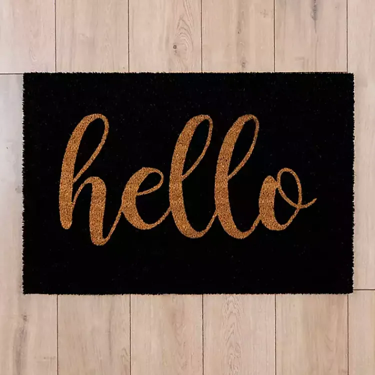 Kirklands Home Black Hello Doormat Best