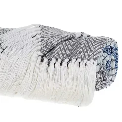 Blankets & Throws>Kirklands Home Herringbone Multi Striped Throw Black
