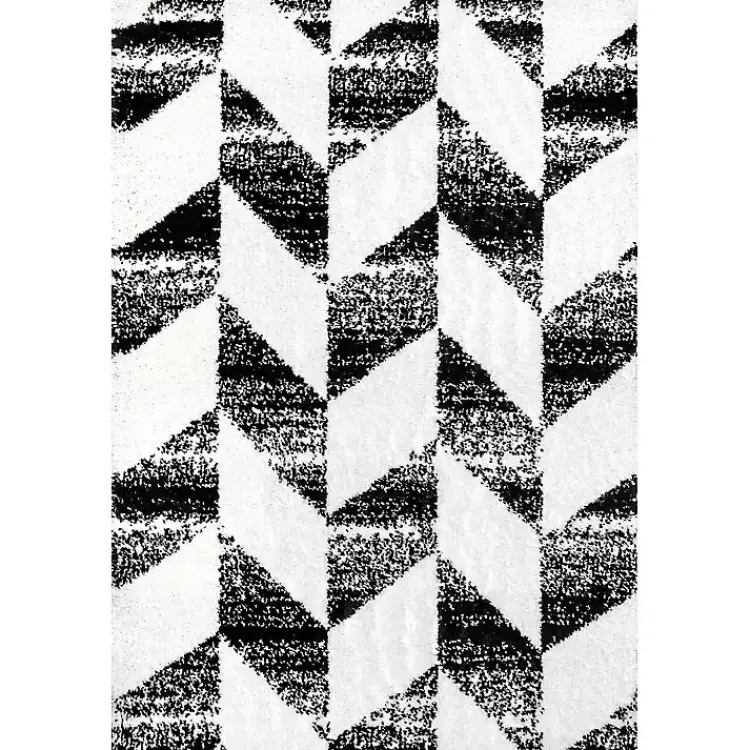 Kirklands Home Black Herringbone Shag Area Rug, 9x12 Discount