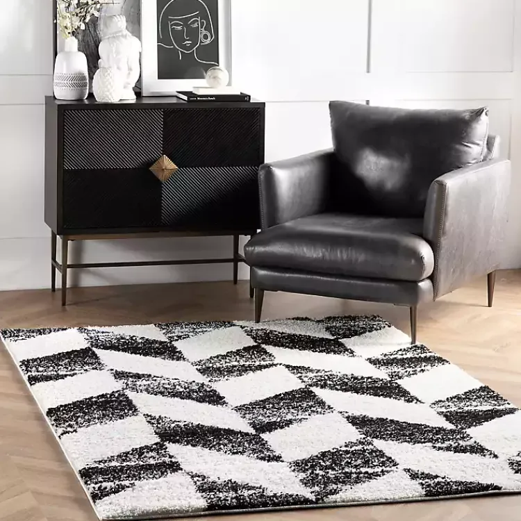Kirklands Home Black Herringbone Shag Area Rug, 9x12 Discount