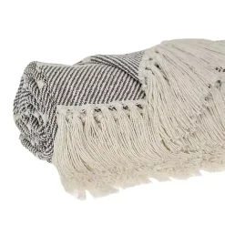 Blankets & Throws>Kirklands Home Herringbone Striped Throw Black