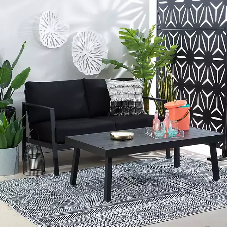 Kirklands Home Holland Outdoor Coffee Table Black Hot