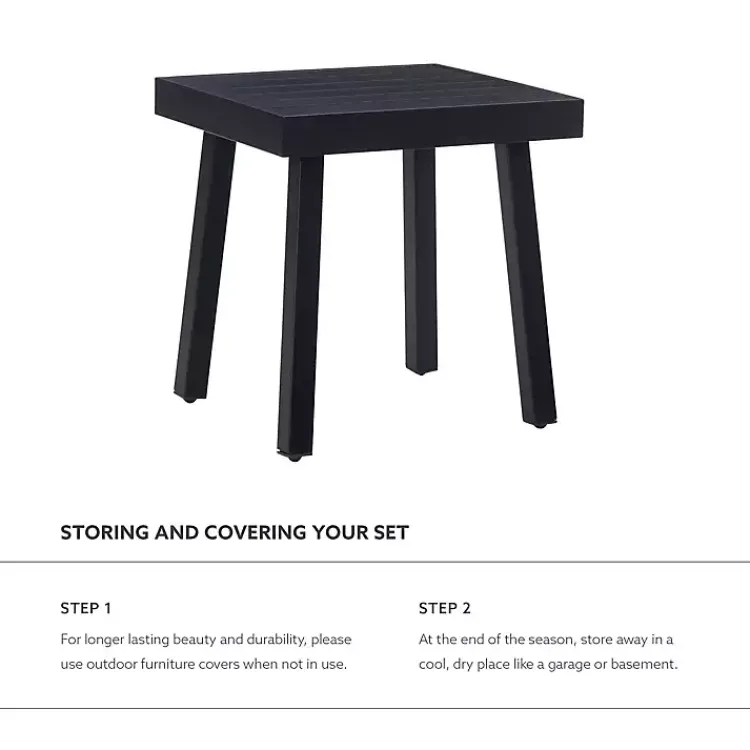 Kirklands Home Holland Outdoor Side Table Black Clearance