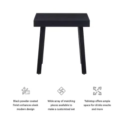 Kirklands Home Holland Outdoor Side Table Black Clearance