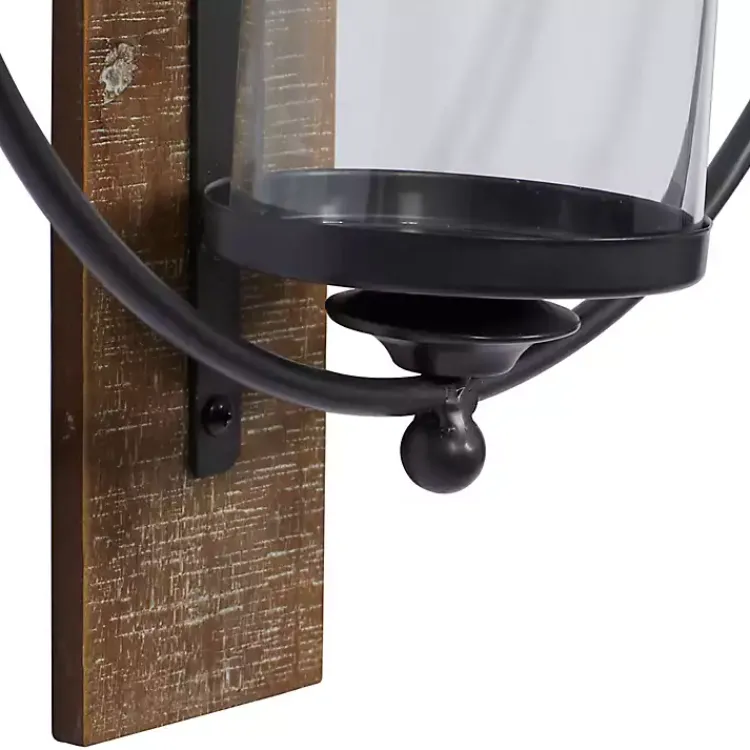 Sconces>Kirklands Home Black Hoop Glass Sleeve Wall Sconce, 24 in.
