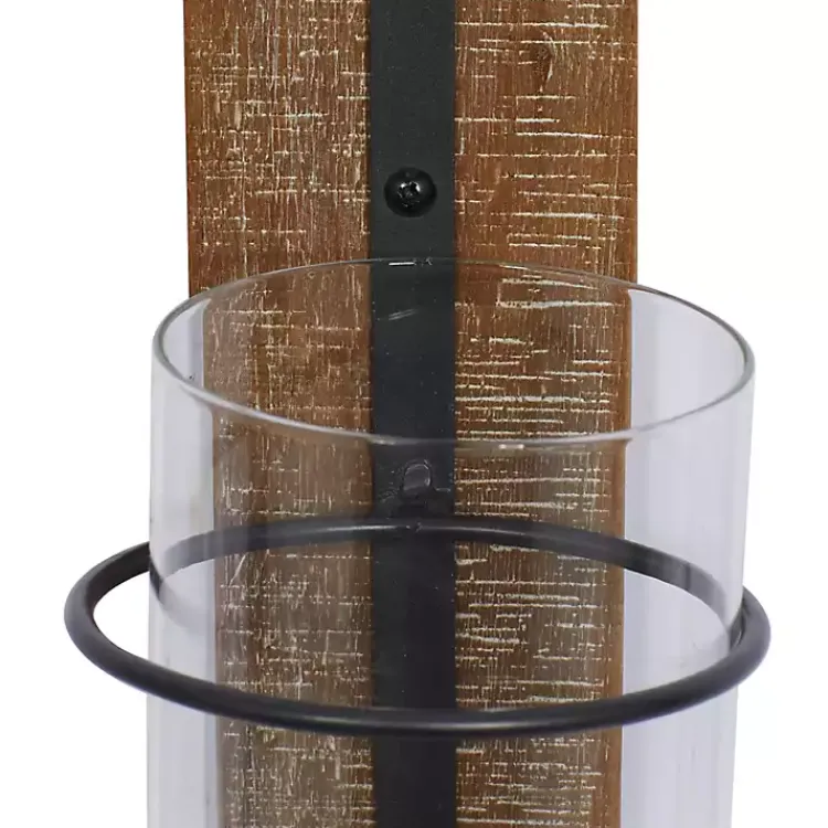 Sconces>Kirklands Home Black Hoop Glass Sleeve Wall Sconce, 24 in.