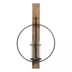 Sconces>Kirklands Home Black Hoop Glass Sleeve Wall Sconce, 28 in.