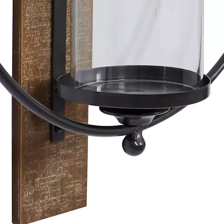 Sconces>Kirklands Home Black Hoop Glass Sleeve Wall Sconce, 28 in.
