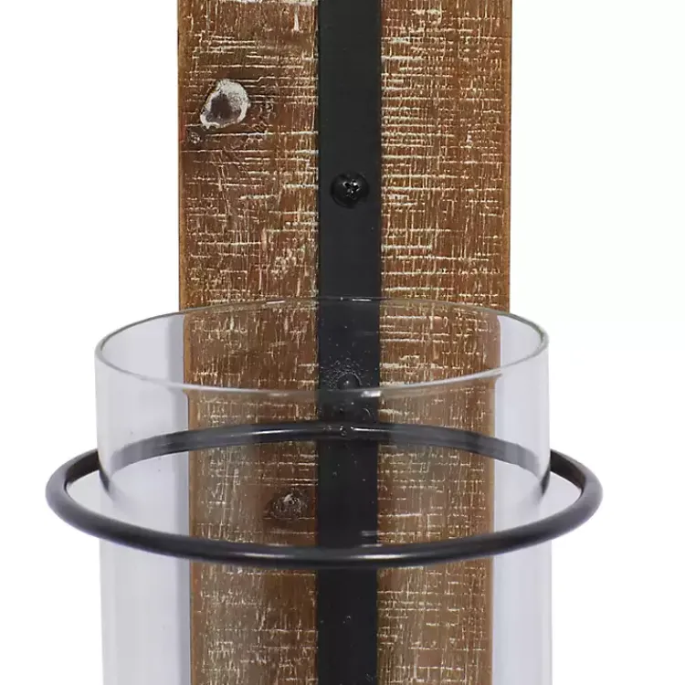 Sconces>Kirklands Home Black Hoop Glass Sleeve Wall Sconce, 28 in.