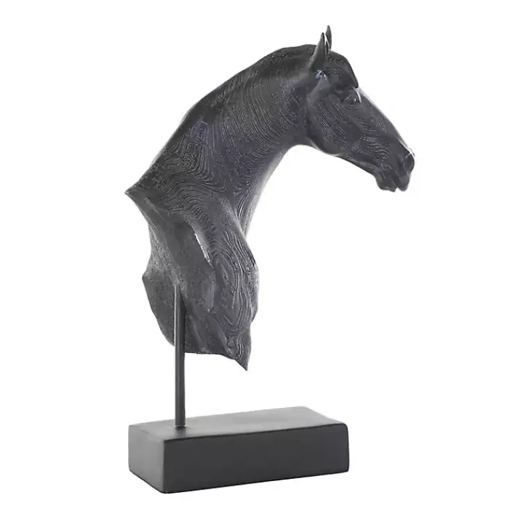 Statues & Figurines>Kirklands Home Horse Head Resin Statue Black