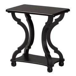 Kirklands Home Hourglass Wood Accent Table Black Hot