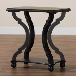 Kirklands Home Hourglass Wood Accent Table Black Hot