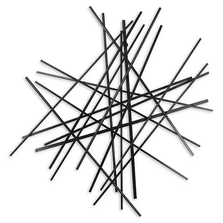Kirklands Home Icilio Abstract Linear Wall Plaque Black Online
