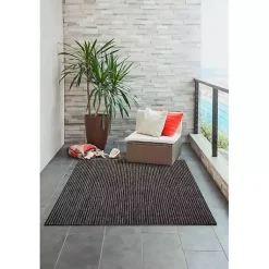 Kirklands Home Intertwine Indoor/Outdoor Area Rug, 4x7 Black Outlet