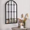 Kirklands Home Black Iron Arched Windowpane Mirror Discount