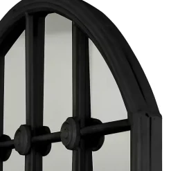 Kirklands Home Black Iron Arched Windowpane Mirror Discount