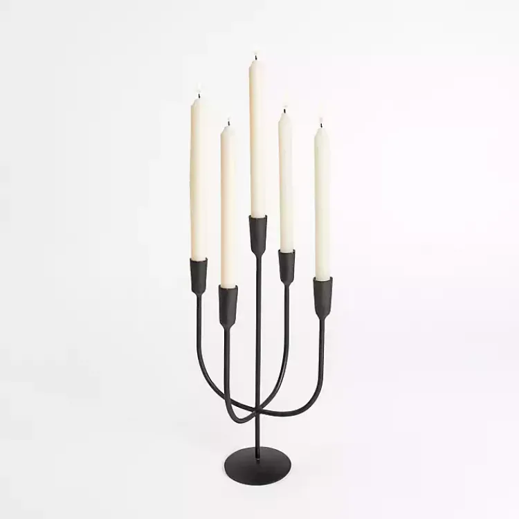 Candle Holders>Kirklands Home Iron 5-Arm Candelabra Black