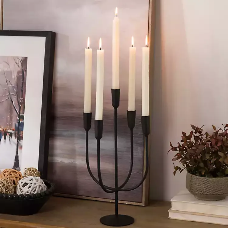 Candle Holders>Kirklands Home Iron 5-Arm Candelabra Black