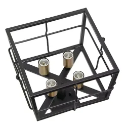 Kirklands Home Ironhouse Flush Mount Light Black New