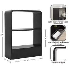 Kirklands Home Kato Single Drawer Wall Shelf Black Clearance