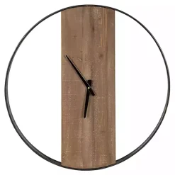 Kirklands Home Ladd Natural Wood Wall Clock Black Hot