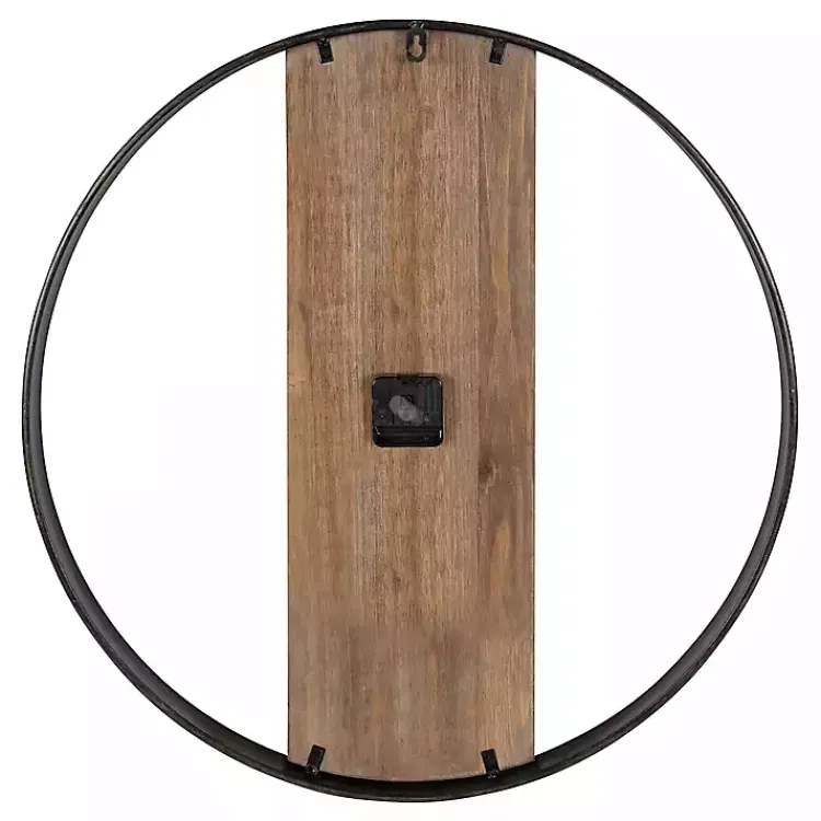 Kirklands Home Ladd Natural Wood Wall Clock Black Hot