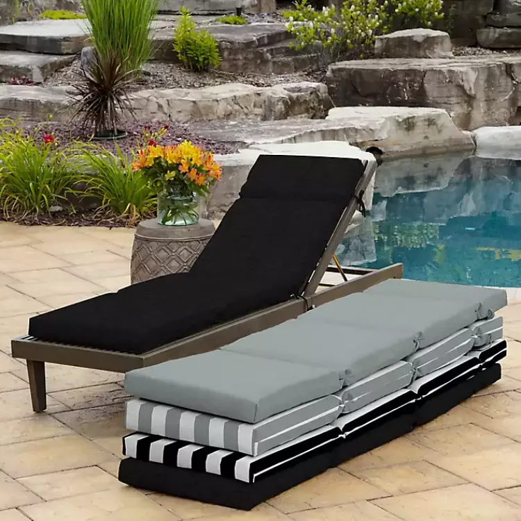 Kirklands Home Leala Outdoor Chaise Cushion Black Discount