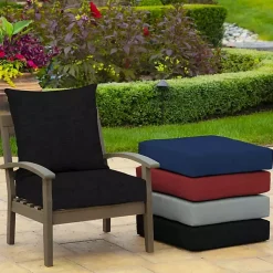 Kirklands Home Leala Texture Outdoor Deep Seat Cushions Black Best